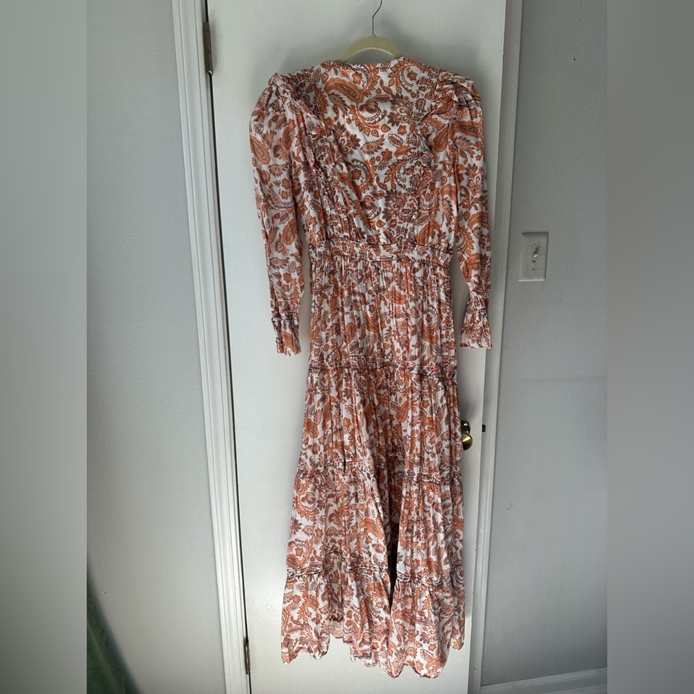 Maje Orange and White Floral Maxi Dress - Picture 6 of 7